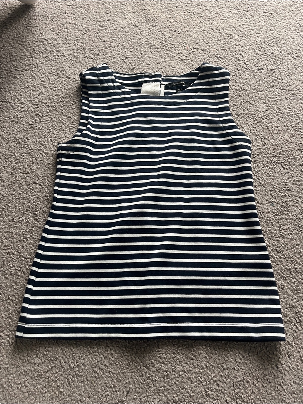 Banana Republic Navy and White Striped Sleeveless Tank